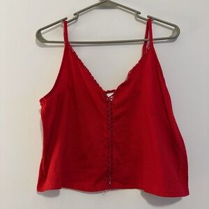 Divided Red Tank Top